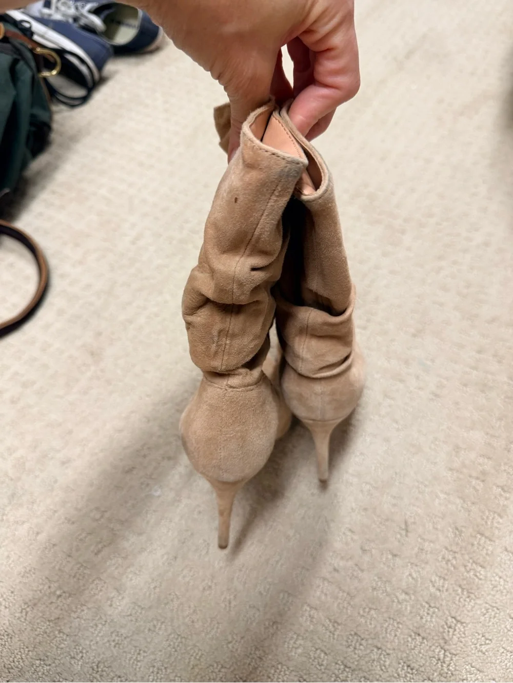 SCHUTZ Slouchy Pointed-Toe Suede Ankle Boots
